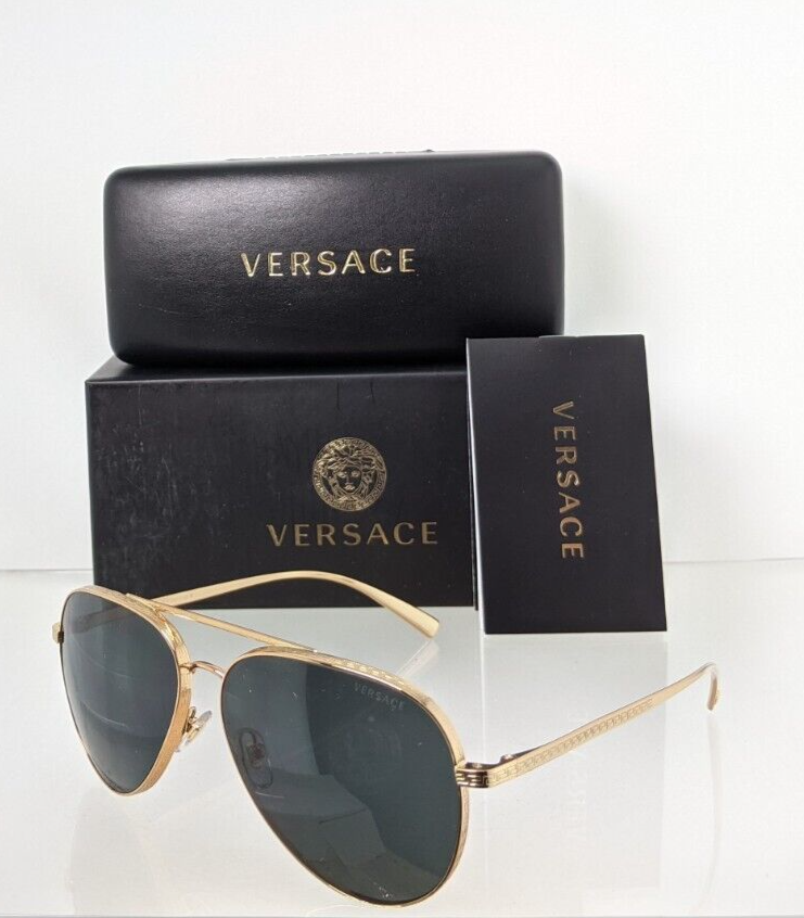 Brand New Authentic Versace Sunglasses Mod. 2217 100287 VE2217 59mm Gold Frame