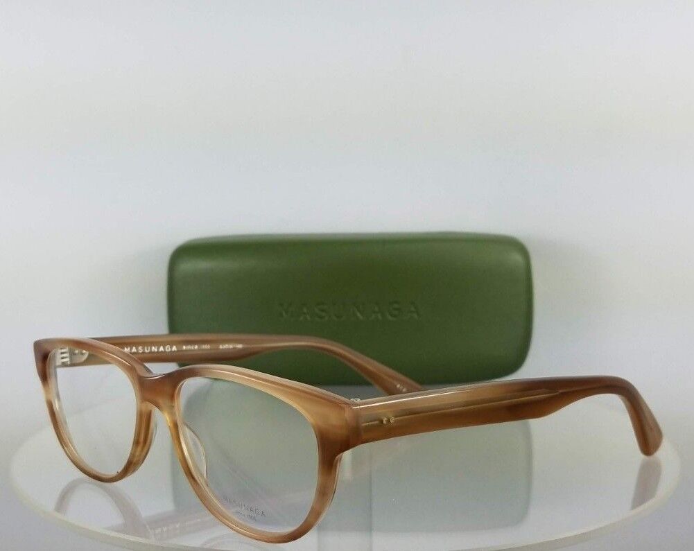 Brand New Authentic MASUNAGA 022 Eyeglasses Light Brown Beige 53mm Frame