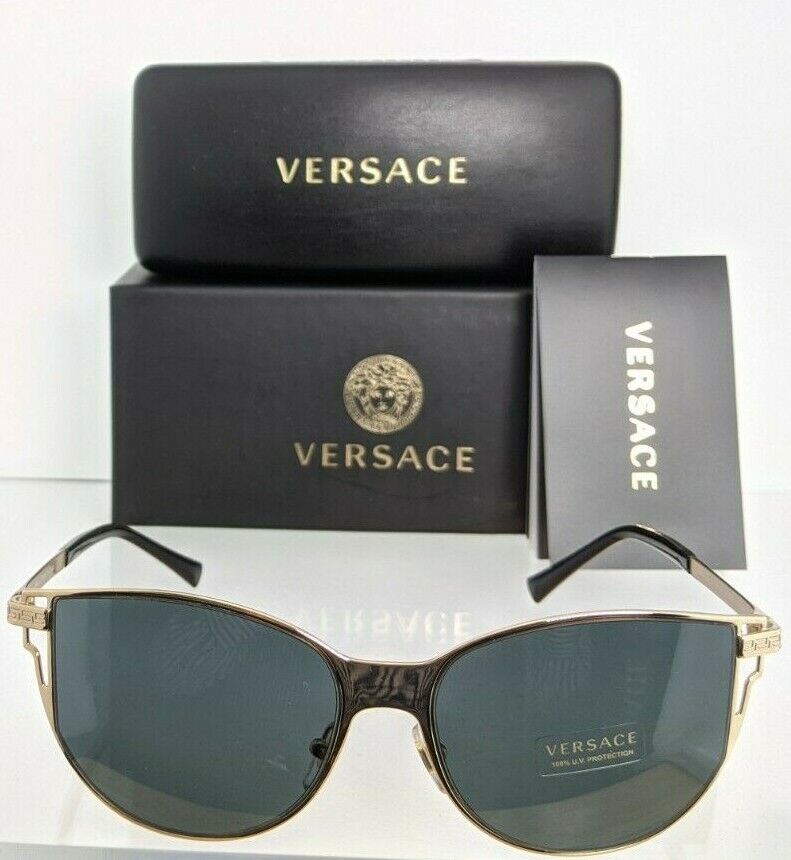 Brand New Authentic Versace Sunglasses Mod. 2211 1002/87 VE2211 56mm Gold Frame