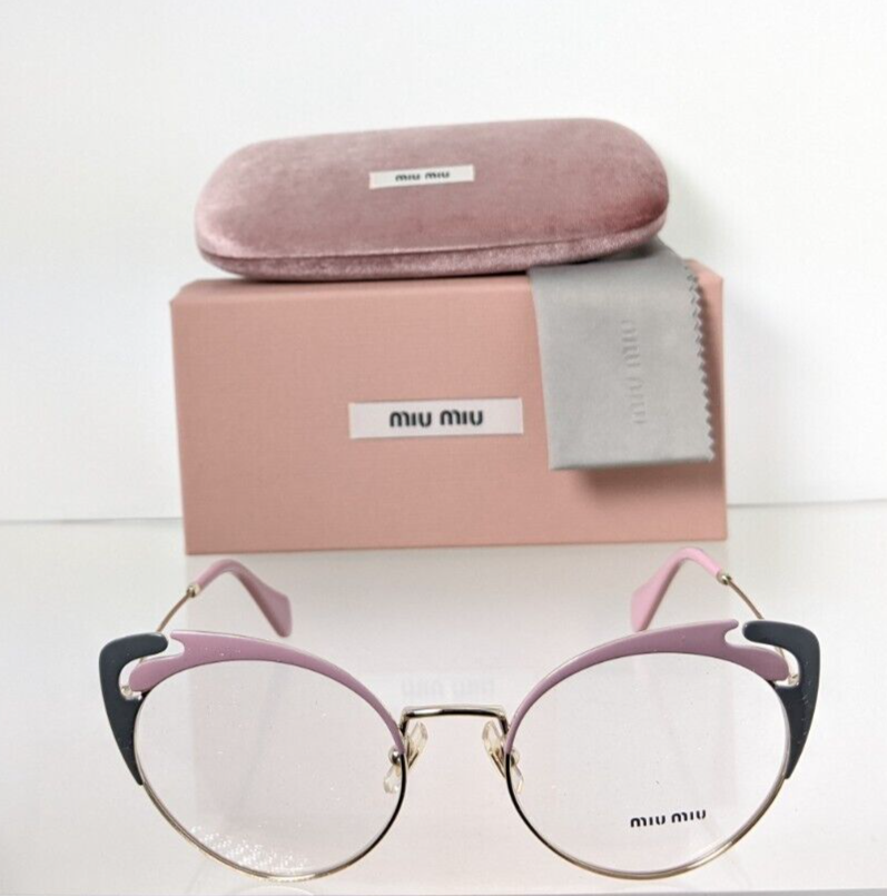 Brand New Authentic Miu Miu Eyeglasses VMU 50R M1R - 1O1 PinkGrey & Gold Frame