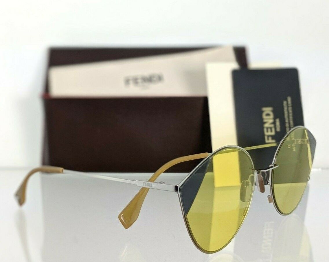 Brand New Authentic Fendi FF 0341/S Sunglasses B1ZHO Silver Frame 60mm