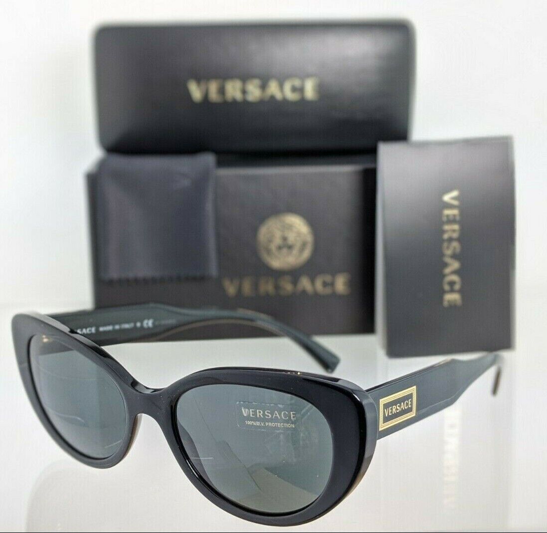 Brand New Authentic Versace Sunglasses Mod. 4378 GB1/87 54mm Black & Gold Frame