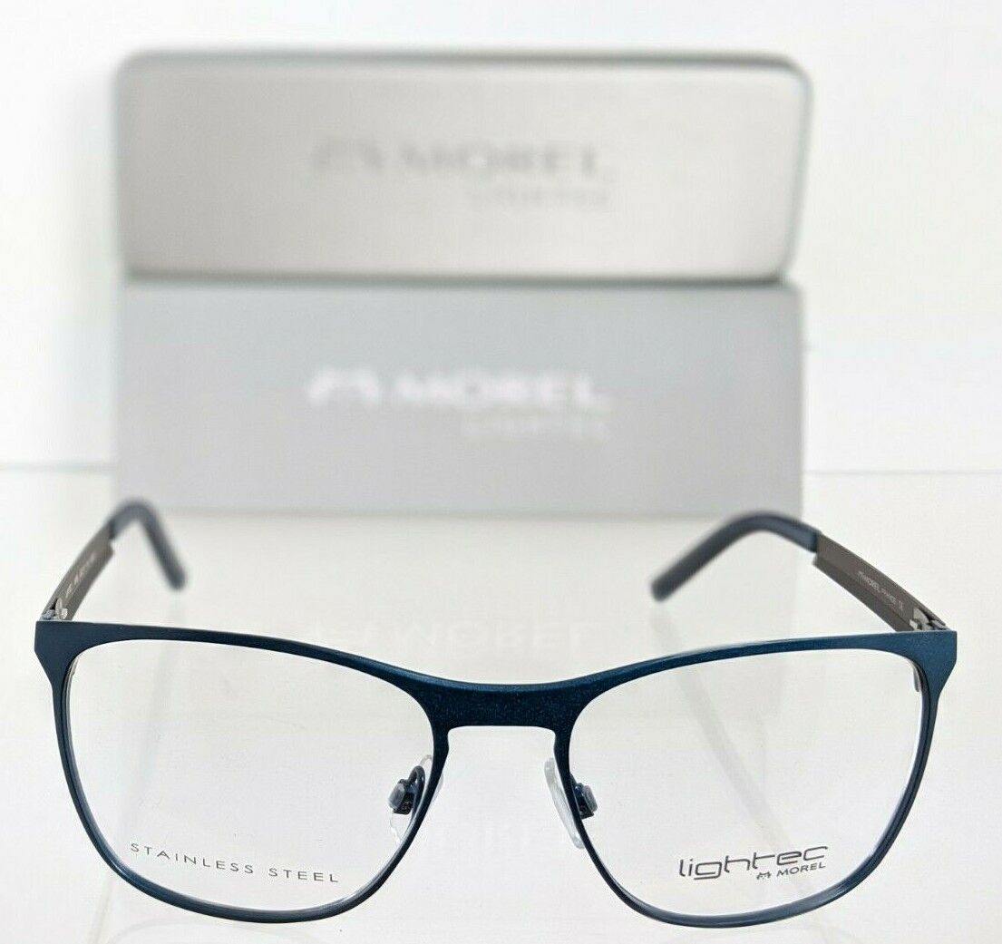 Brand New Authentic Lightec Eyeglasses 8089L BG020 Morel Navy Gray 52mm Frame