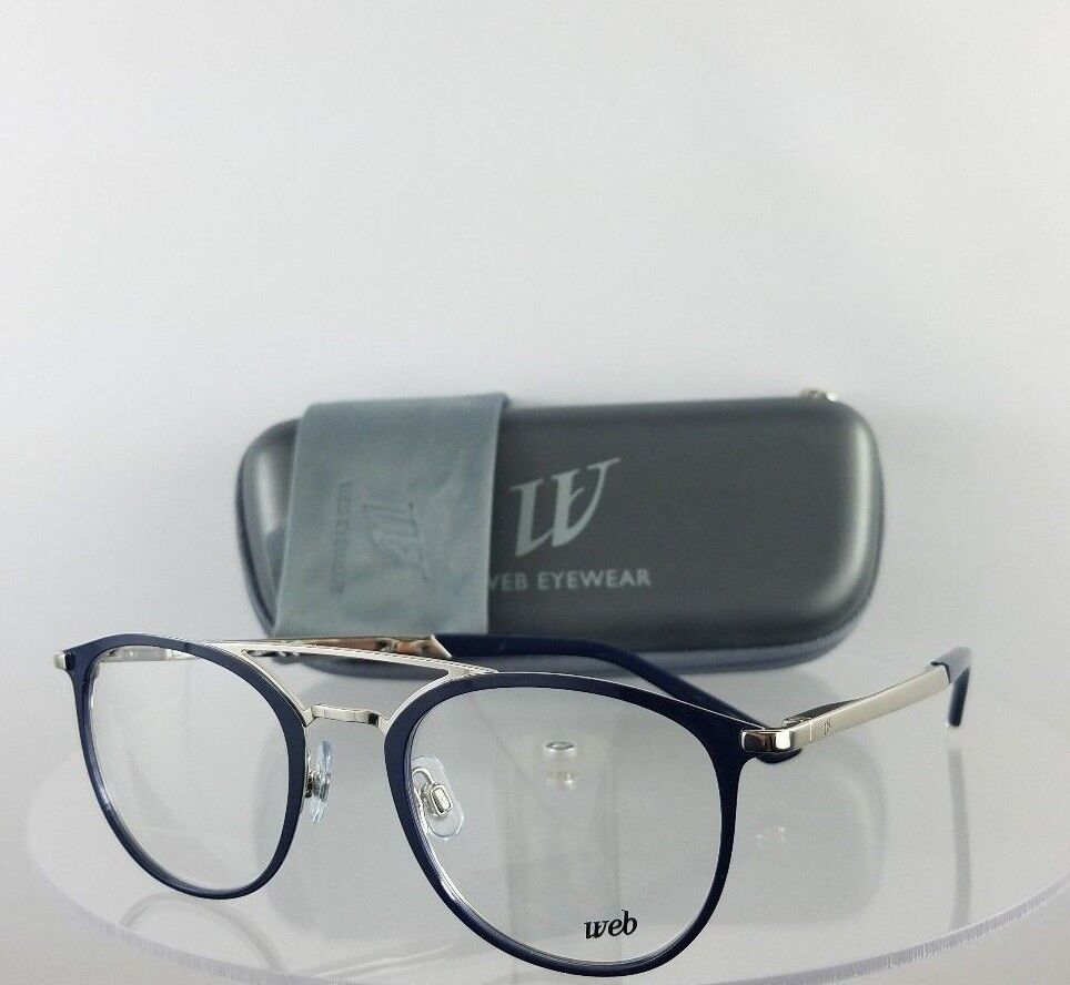 Brand New Authentic Web Eyeglasses WE 5243 Col. 016 Navy Silver 50mm