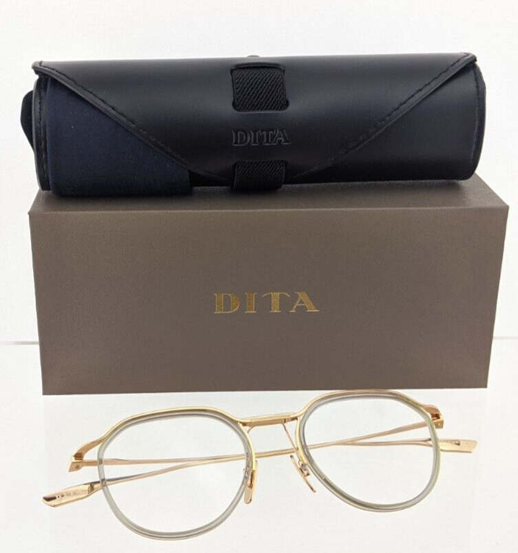 Brand New Authentic Dita Eyeglasses Schema Two Dtx131 49 01 Gold Grey