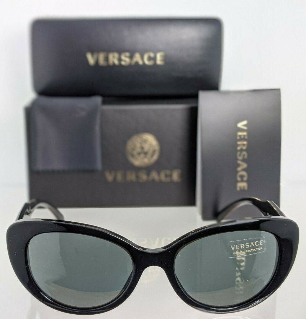 Brand New Authentic Versace Sunglasses Mod. 4378 GB1/87 54mm Black & Gold Frame