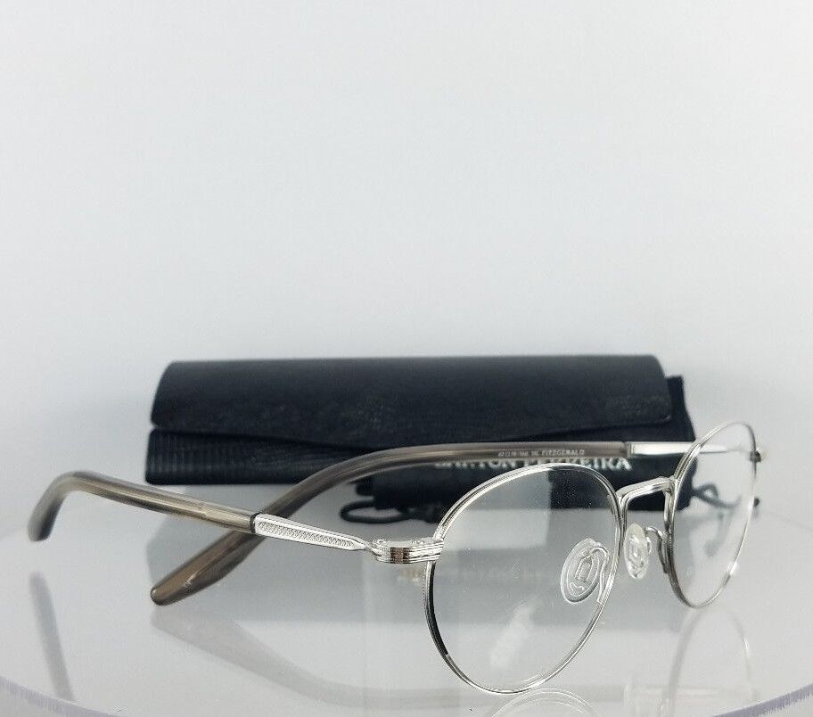 Brand New Authentic Barton Perreira Eyeglasses Fitzgerald Silver Frame