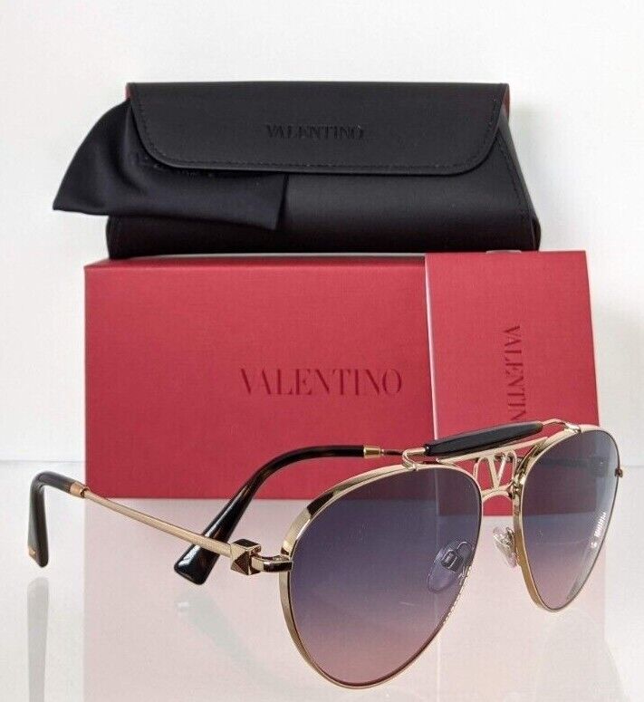 Brand New Authentic Valentino Sunglasses VA 2039 3004/I6 Black Gold Frame