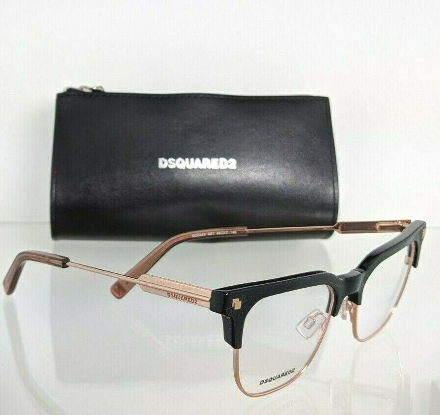 Brand New Authentic Dsquared 2 DQ 5243 A01 Eyeglasses Black & Rose Gold 49mm