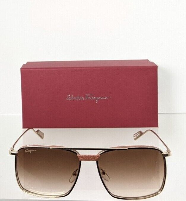 Brand New Authentic Salvatore Ferragamo SF221SL 753 Gold 58mm 221 Frame