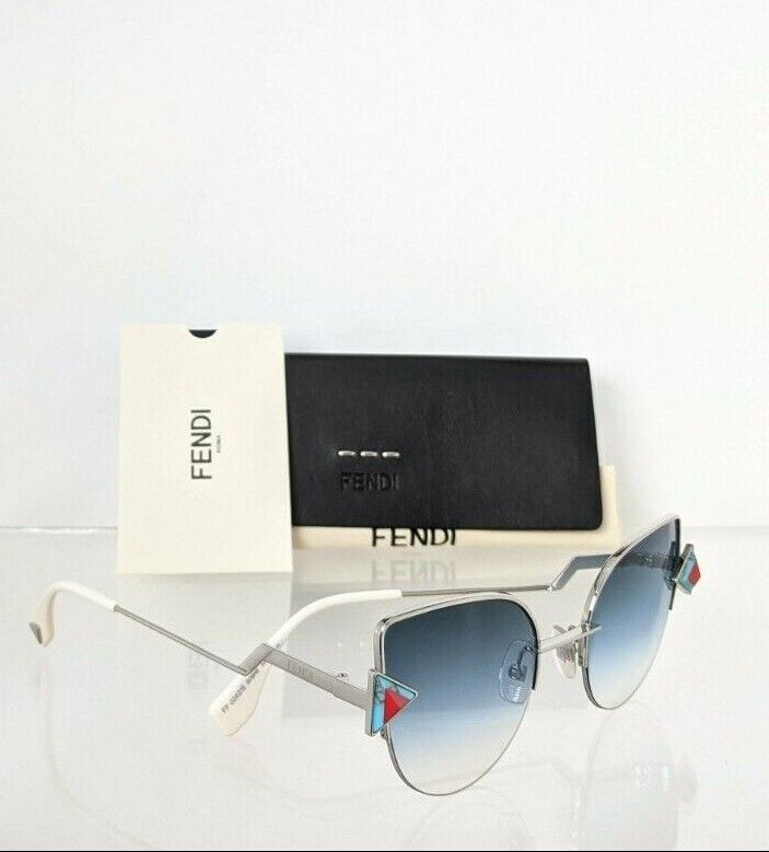 Brand New Authentic Fendi FF 0242 Sunglasses SCBNE Silver Frame 0242/S 52mm