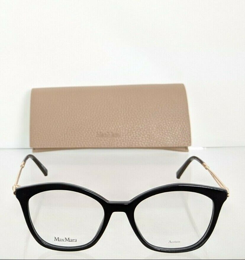 Brand New Authentic Max Mara Eyeglasses MM 1383 807 Black & Gold 1383 Frame