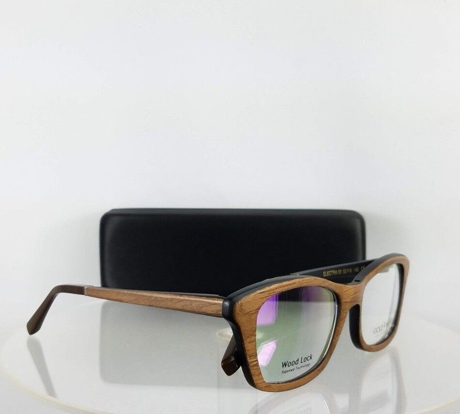 Brand New Authentic Gold and Wood Electra 03 Brown Black 52mm Frame