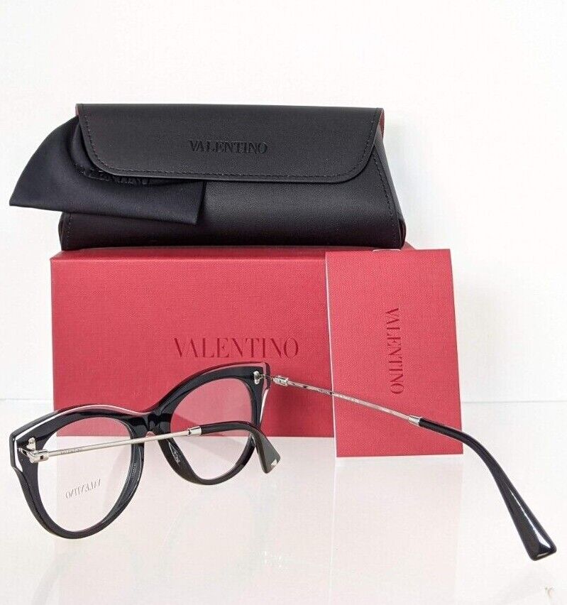 Brand New Authentic Valentino Eyeglasses VA 3023 5086 52mm Black & Gold Frame