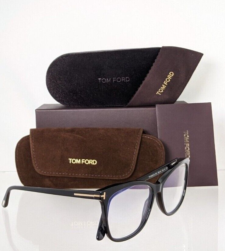 Brand New Authentic Tom Ford TF 5690 Eyeglasses 001 FT 5690-B 55mm with Clip on