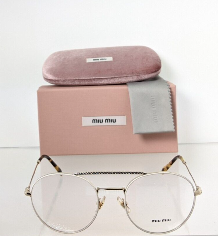 Brand New Authentic Miu Miu Eyeglasses VMU 51R 161 - 1O1 Gold 52mm Frame