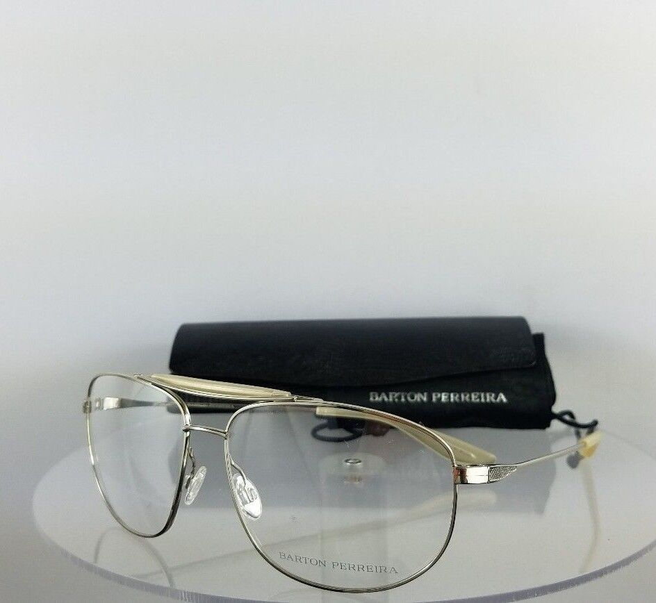 Brand New Authentic Barton Perreira Eyeglasses Libertine SIL/MCP Silver Frame