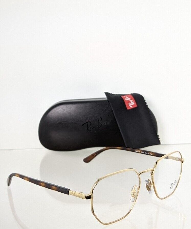 Brand New Authentic Ray Ban Eyeglasses RB 6471 2500 Rectangle 50mm RB 6471 Gold