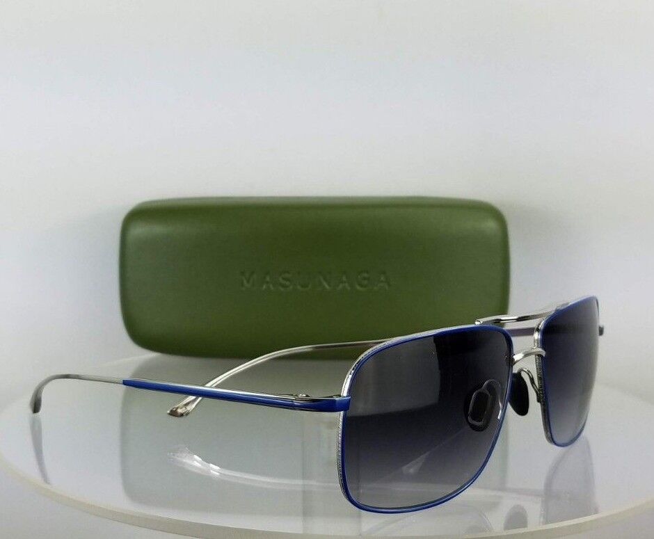 Brand New Authentic MASUNAGA Sunglasses 9004 #22 59mm Silver Blue Frame Japan