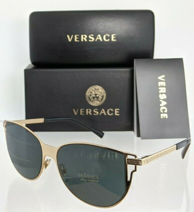 Brand New Authentic Versace Sunglasses Mod. 2211 1002/87 VE2211 56mm Gold Frame