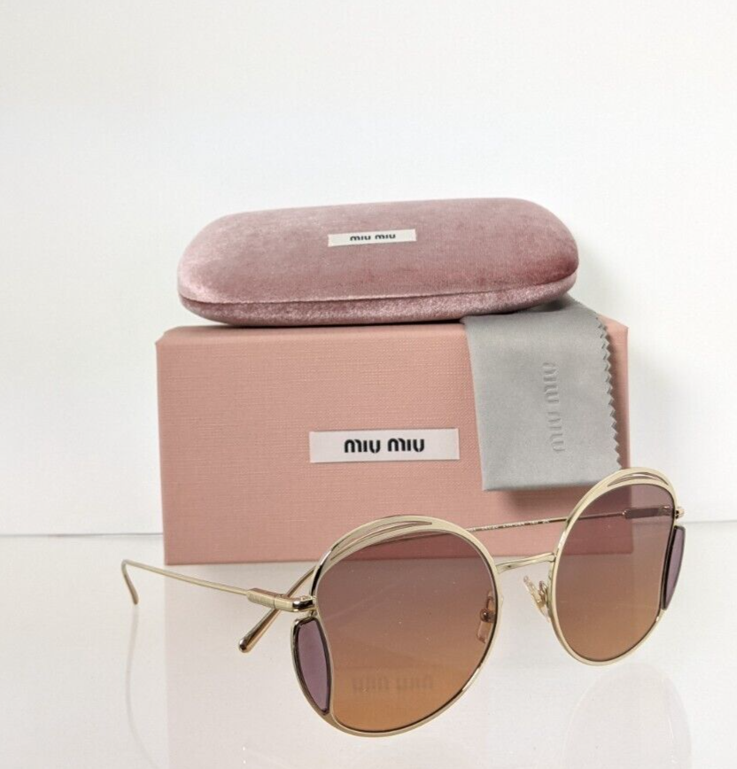 Brand New Authentic MIU MIU SMU 56X ZVN - 04N Sunglasses Gold SMU56X Frame