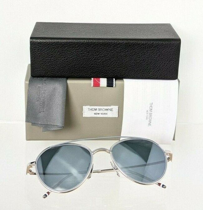 Brand New Authentic Thom Browne Sunglasses TBS 109-B-T Silver Grey TB109 Frame