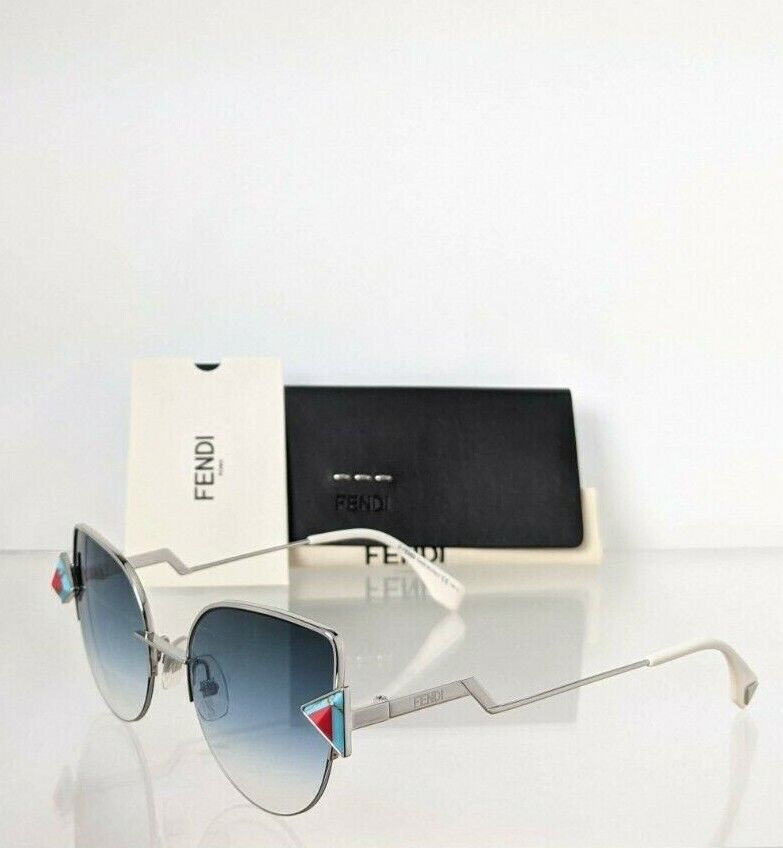 Brand New Authentic Fendi FF 0242 Sunglasses SCBNE Silver Frame 0242/S 52mm