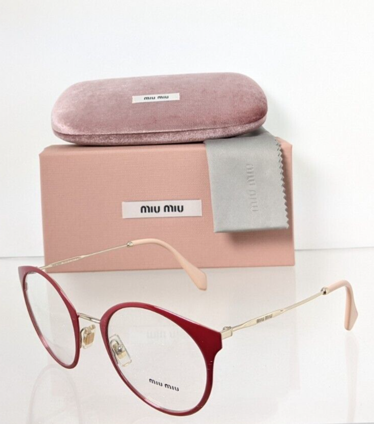 Brand New Authentic Miu Miu Eyeglasses VMU 51P USS- 1O1 Red & Gold Frame