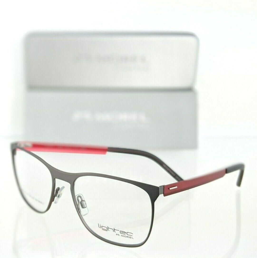 Brand New Authentic Lightec Eyeglasses 8089L GR022 Morel Red Gray 52mm Frame