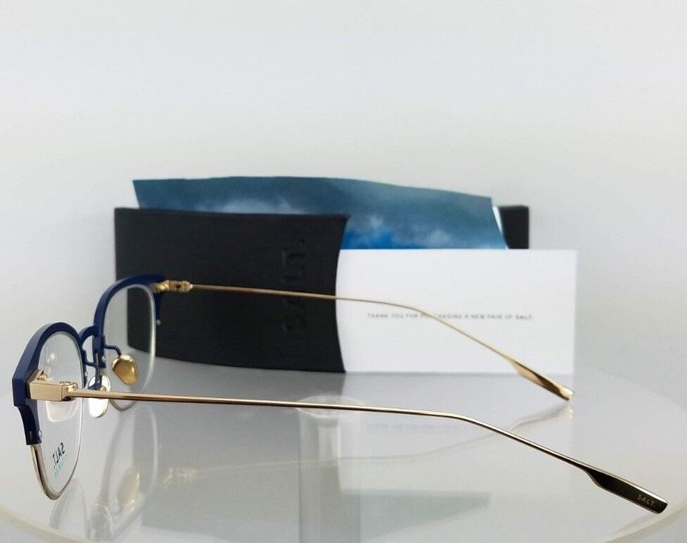 Brand New Authentic Salt Eyeglasses Chrissie Ab/Wg Blue Gold 48Mm Titanium Frame