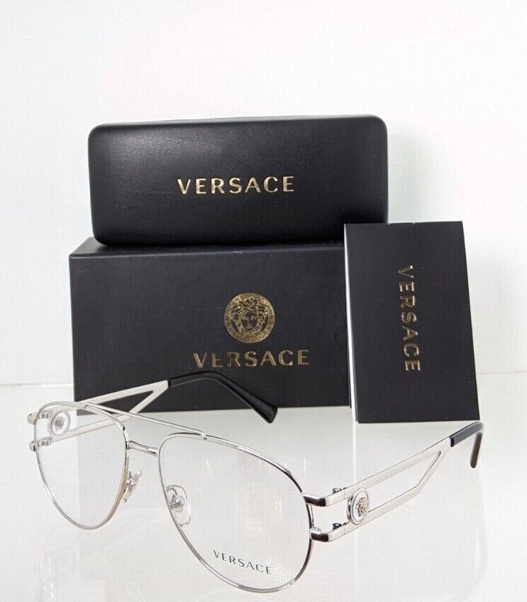 Brand New Authentic Versace Eyeglasses MOD. 1269 1000 57mm Silver 1269 Frame