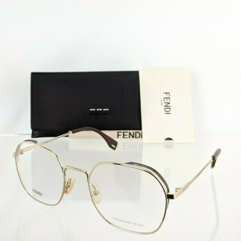 Brand New Authentic Fendi Eyeglasses M0090 01Q 53mm Brown & Gold Frame 0090