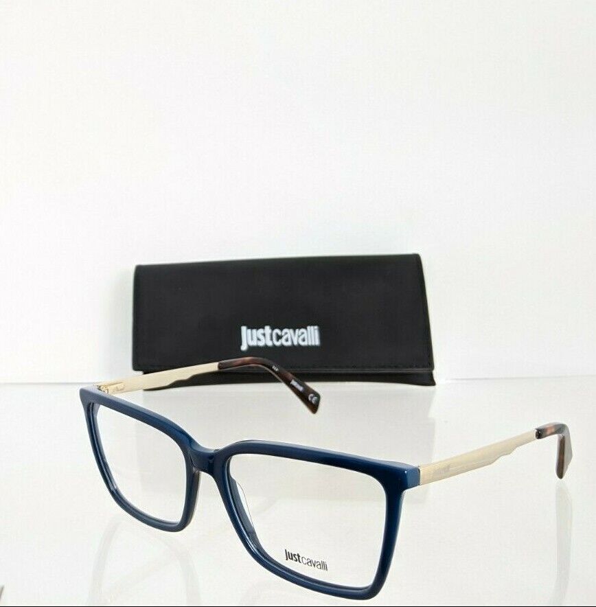 Brand New Authentic Just Cavalli Eyeglasses JC 0813 092 Blue Gold Frame JC813