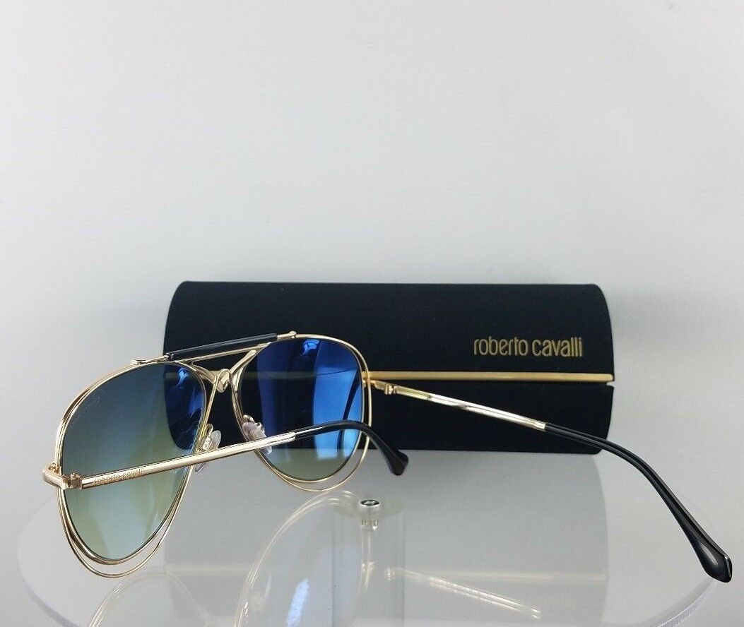 Brand New Authentic Roberto Cavalli Sunglasses Civitella 1054 28P Black Gold