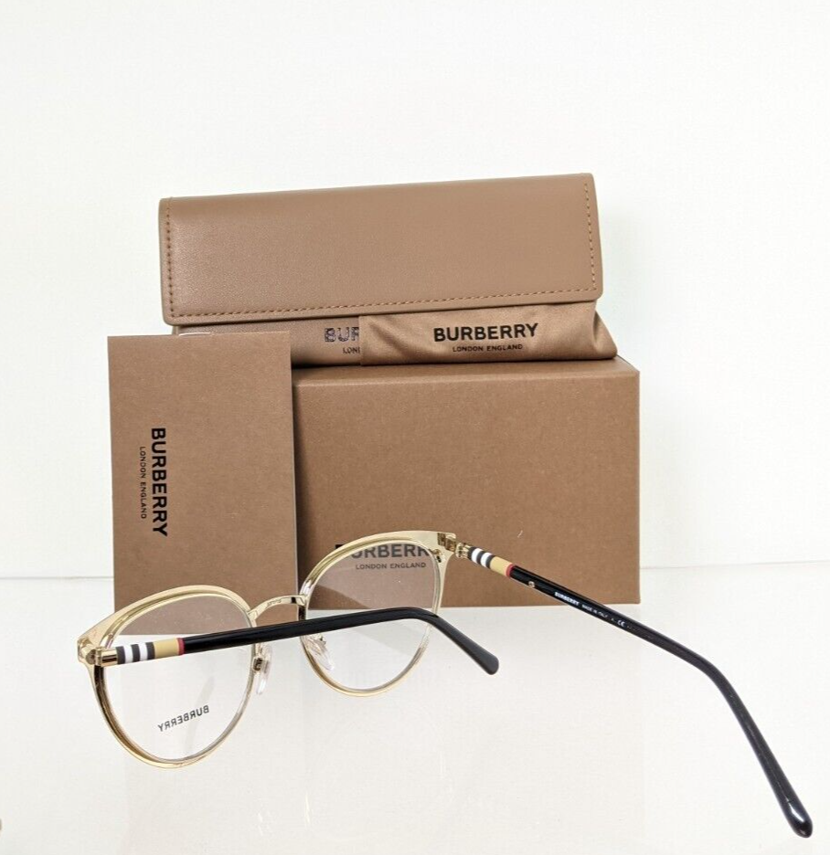 Brand New Authentic Burberry Eyeglasses BE 1324 1262 Black & Gold 52mm 1324