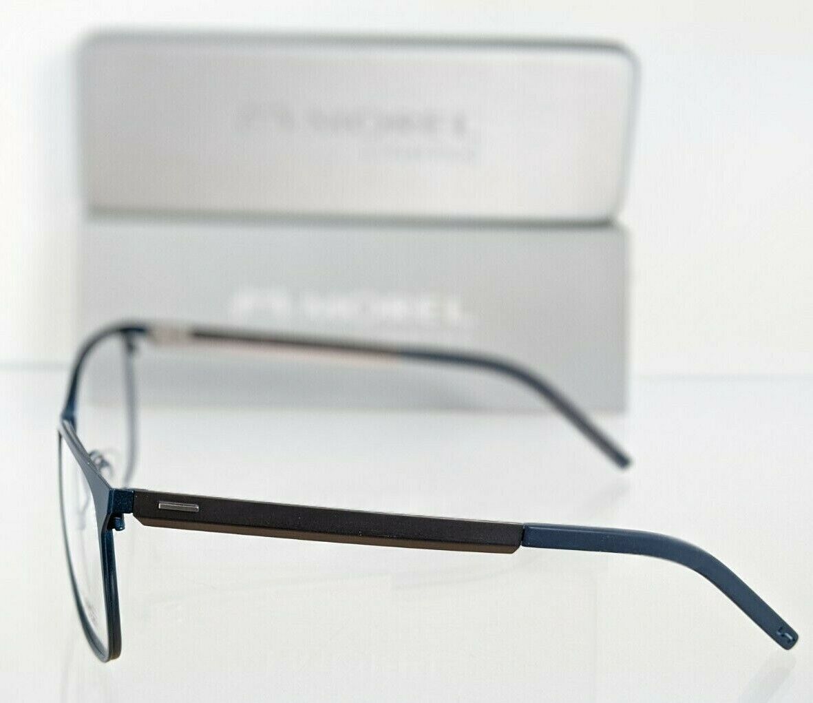 Brand New Authentic Lightec Eyeglasses 8089L BG020 Morel Navy Gray 52mm Frame