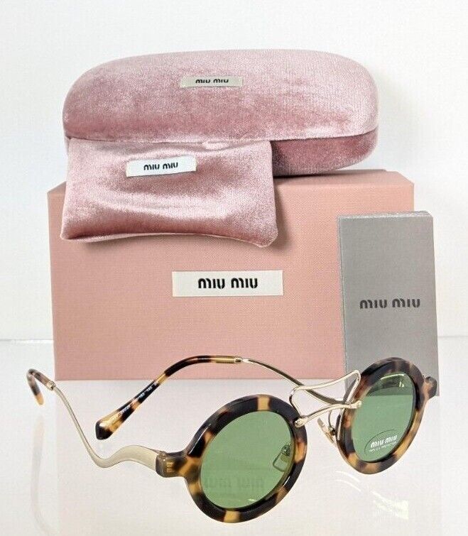 Brand New Authentic MIU MIU SMU 02V 7S0 - 163 Sunglasses Tortoise & Gold Frame