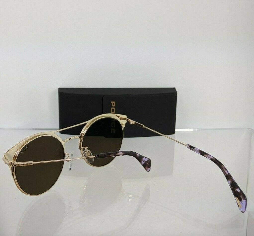 Brand New Authentic Police Sunglasses GOLDENEYE 7 SPL 500 Col. 0594 Gold& Brown