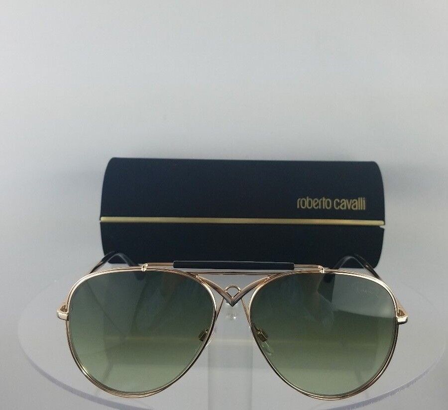 Brand New Authentic Roberto Cavalli Sunglasses Civitella 1054 28P Black Gold