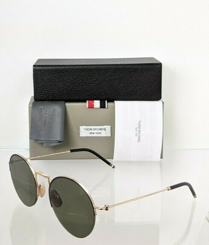 Brand New Authentic Thom Browne Sunglasses TBS 118-A-02 Black Gold TB118 Frame