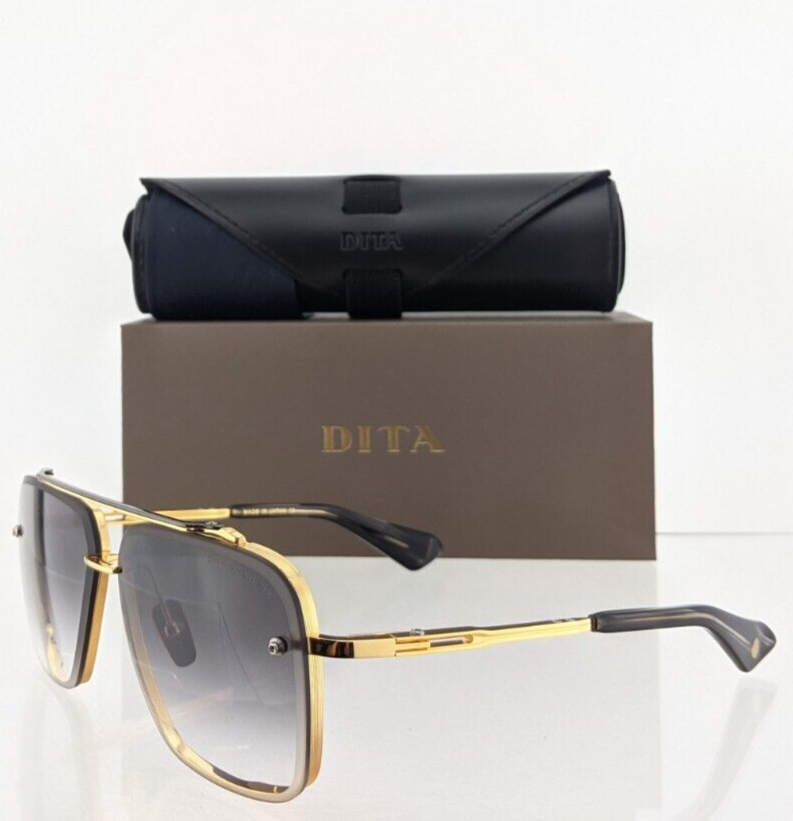 New Authentic Dita Sunglasses Mach Six Dts 121 62 01 Gld Blk 62Mm Frame