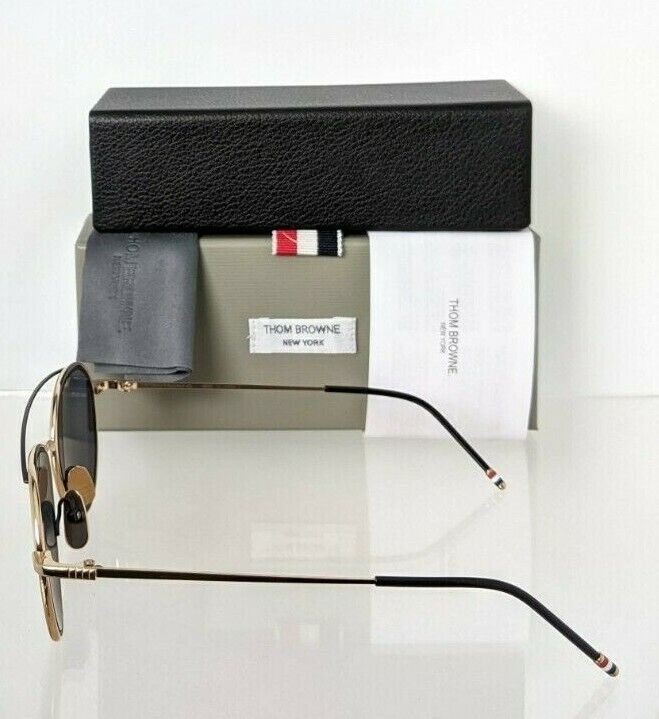Brand New Authentic Thom Browne Sunglasses TBS 109-A-T Gold Black TB109 Frame