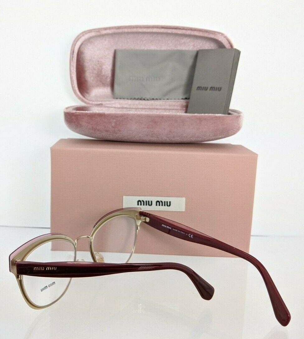 Brand New Authentic Miu Miu Eyeglasses VMU 54Q CCG - 1O1 Purple & Gold Frame