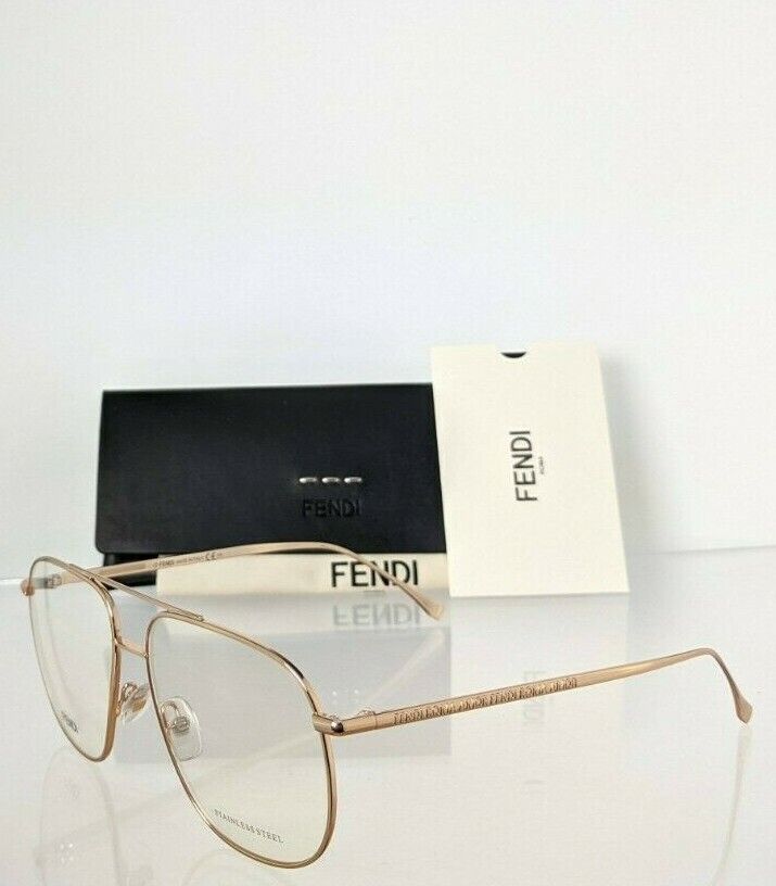 Brand New Authentic Fendi Eyeglasses 0391 DDB 56mm Rose Gold 0391 FENDI ROMA