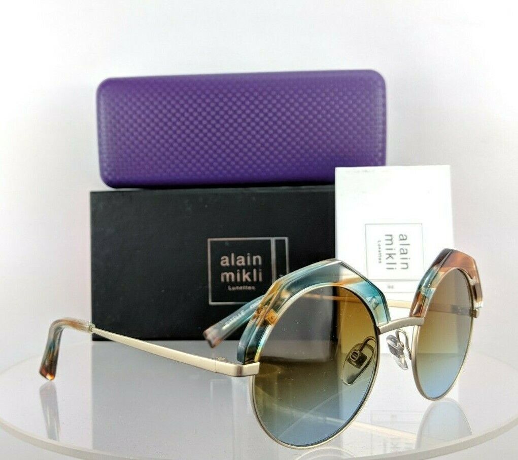 Brand New Authentic Alain Mikli Sunglasses Sitelle Ao 4006 000/5D Gold Al4006