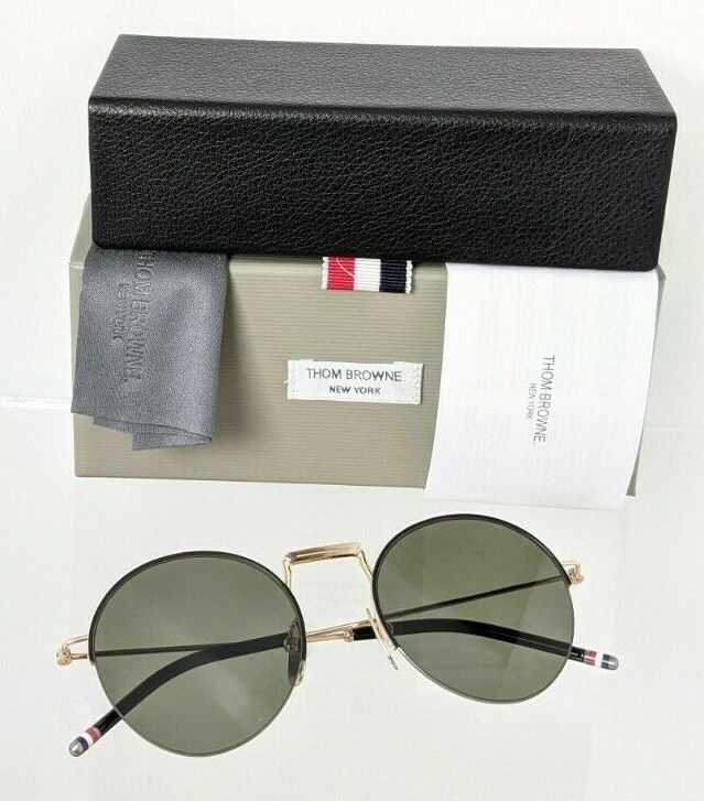 Brand New Authentic Thom Browne Sunglasses TBS 118-A-02 Black Gold TB118 Frame