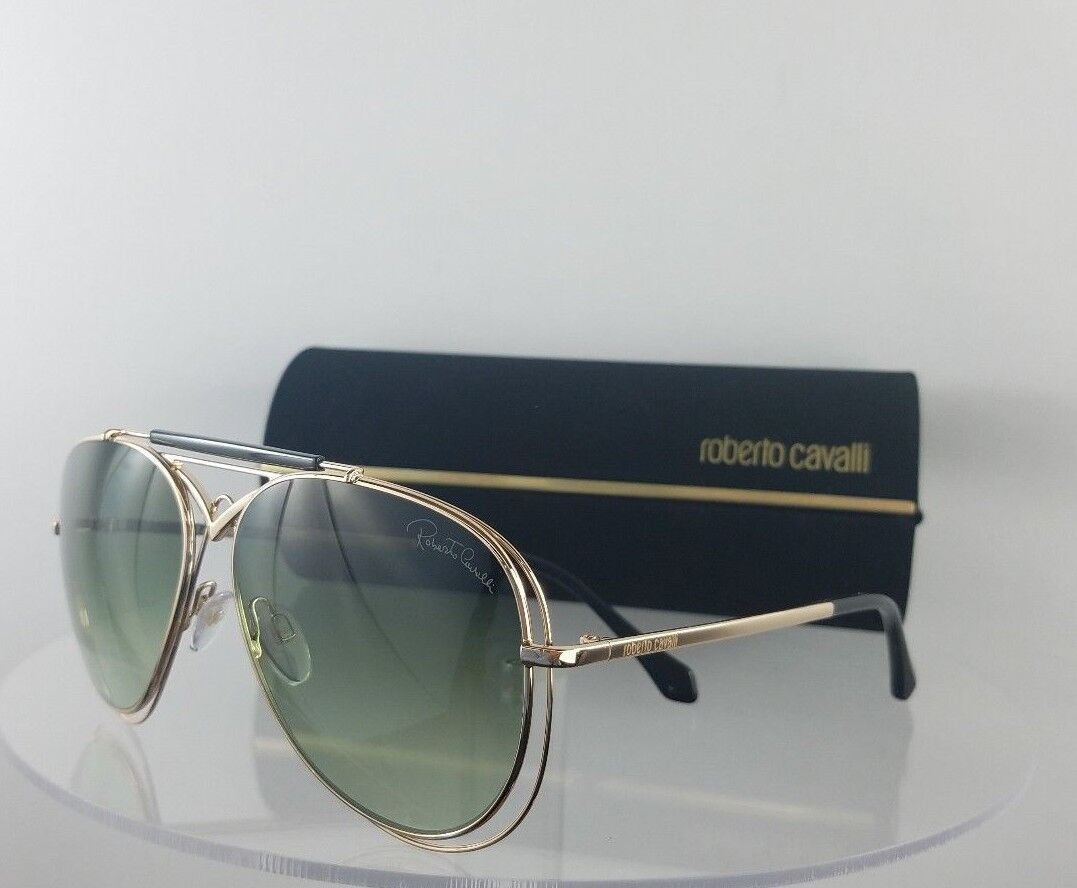 Brand New Authentic Roberto Cavalli Sunglasses Civitella 1054 28P Black Gold