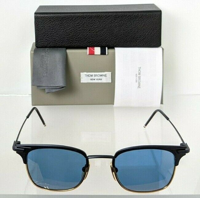 Brand New Authentic Thom Browne Sunglasses TBS 102-C-T Navy Gold TB102 Frame