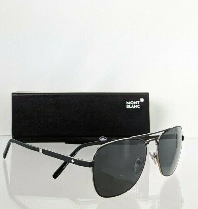 Brand New Authentic Mont Blanc Sunglasses MB649 02A 56mm Matte Black Frame 649