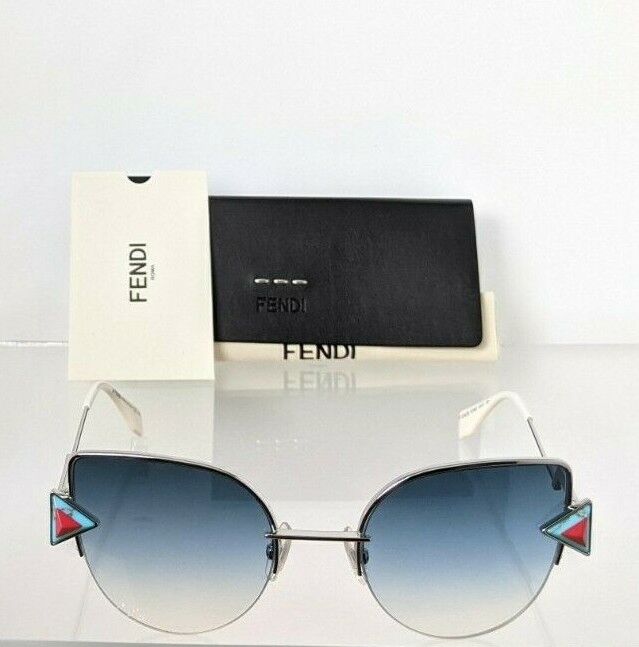 Brand New Authentic Fendi FF 0242 Sunglasses SCBNE Silver Frame 0242/S 52mm